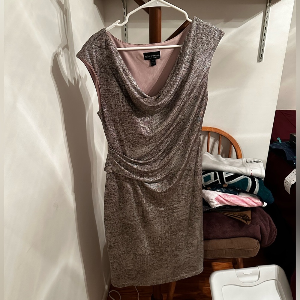 Sparkling grey rose gold dress